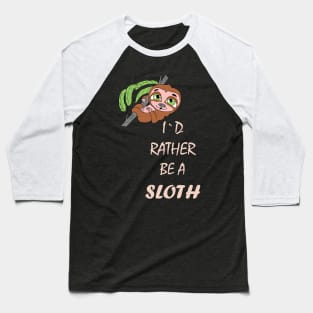 Funny Cute Sloth Baseball T-Shirt